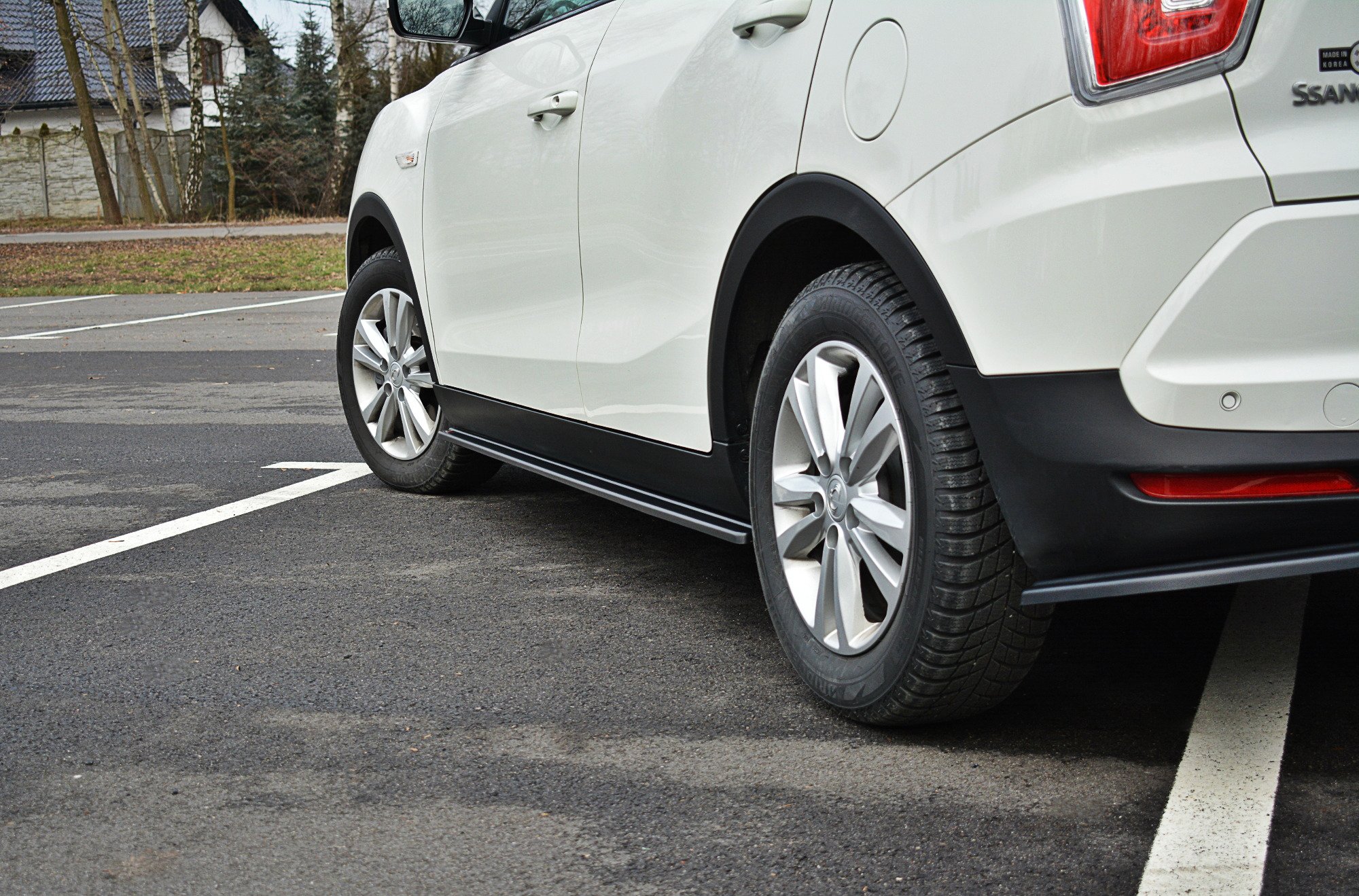 Seitenschweller Ansatz Paar passend für SSANGYONG TIVOLI schwarz Hochglanz
