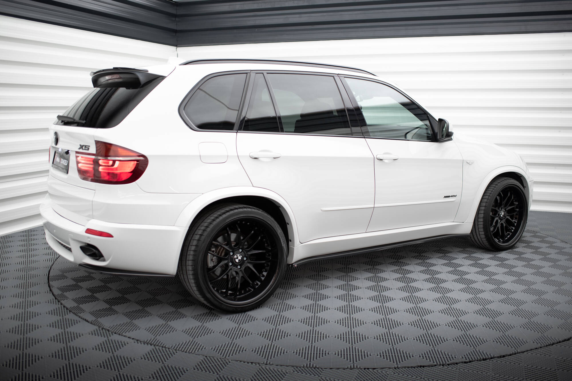 Seitenschweller Ansatz für BMW X5 M-Paket E70 Facelift schwarz Hochglanz