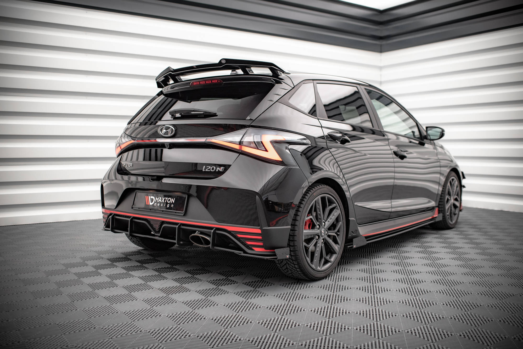 Hintere Seiten Flaps passend für Hyundai I20 N Mk3 schwarz Hochglanz