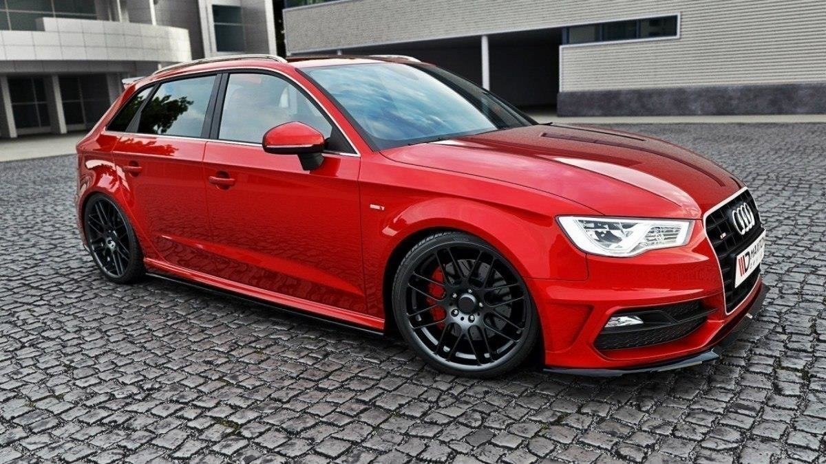 Street+ Seitenschweller Leisten V.1 passend für Audi S3 / A3 S-Line Sportback 8V / 8V FL schwarz Hochglanz