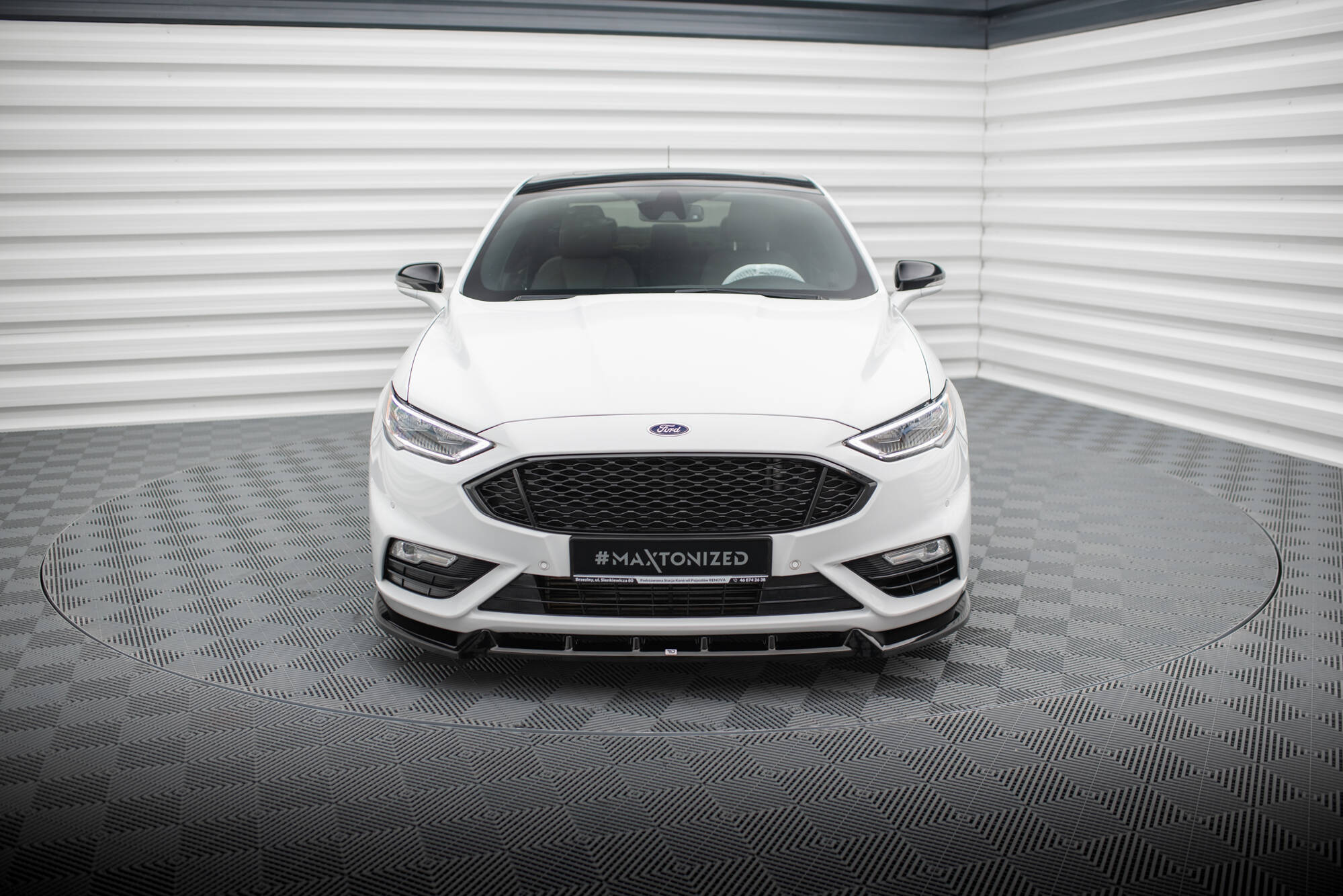 Street+ Spoilerlippe Front Ansatz passend für Ford Mondeo Sport Mk5 FL / Fusion Sport Mk2 FL schwarz Hochglanz