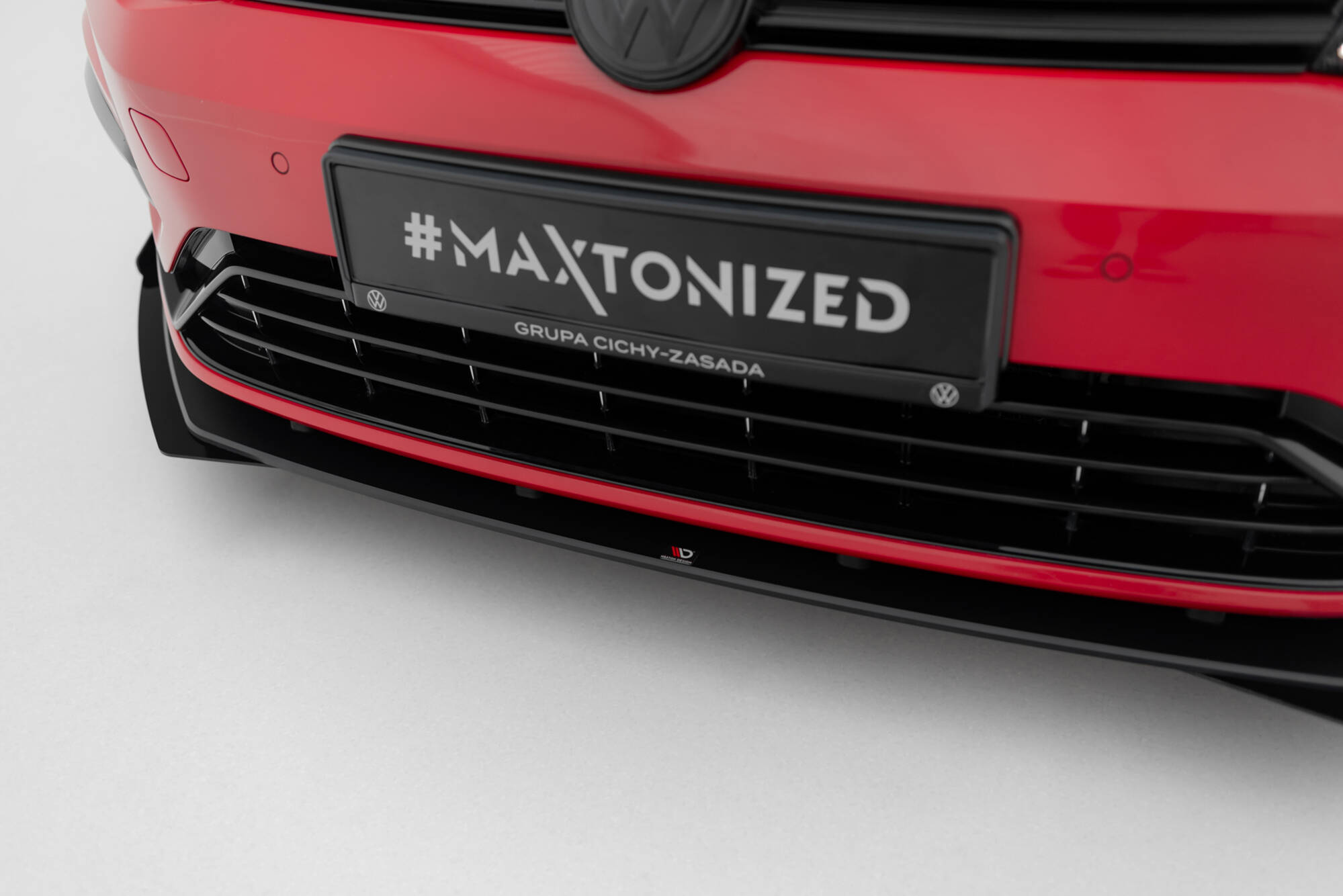 Street Pro Spoilerlippe Front Ansatz + Flaps passend für VW Golf R / R-Line Mk7 FL schwarz Hochglanz