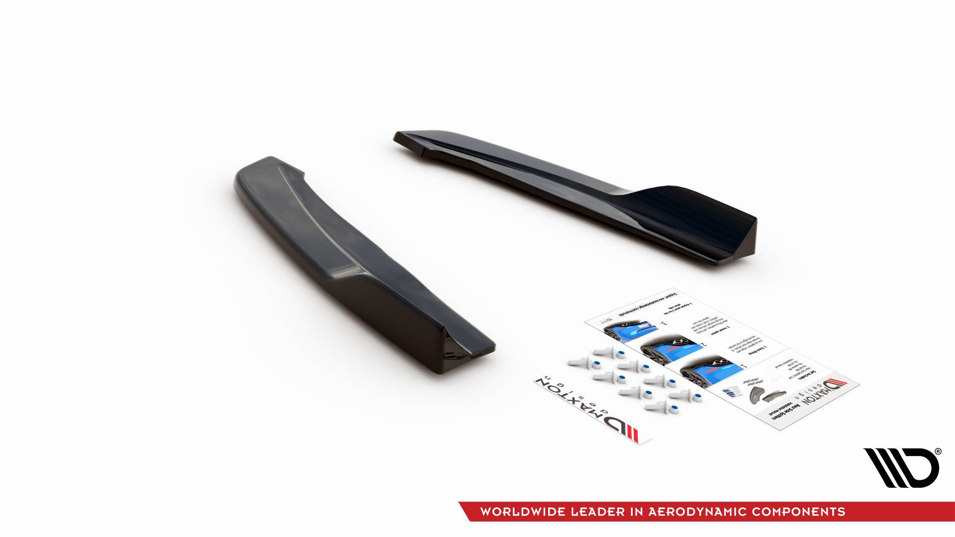 Street+ Heck Ansatz Flaps V.2 passend für Ford Focus ST-Line Kombi Mk4 schwarz Hochglanz