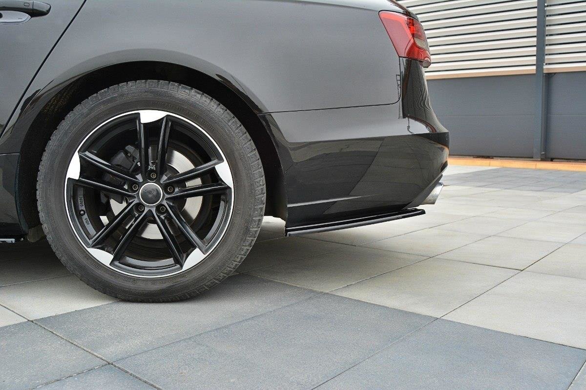Heck Ansatz Flaps Diffusor für Audi A6 Avant / Limousine C7 schwarz Hochglanz
