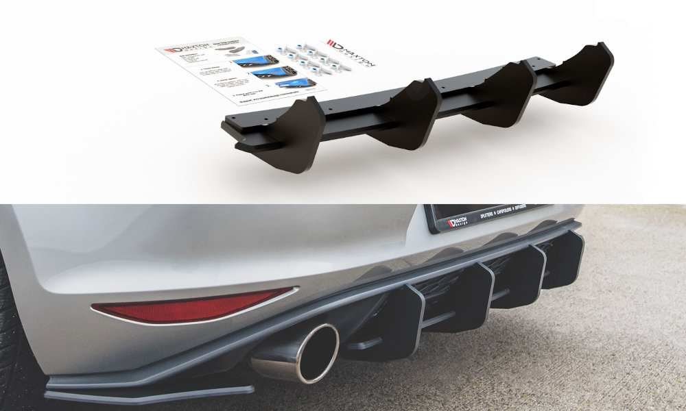 Diffusor Heck Ansatz für Heckschürze V.2 für VW Golf 7 GTI