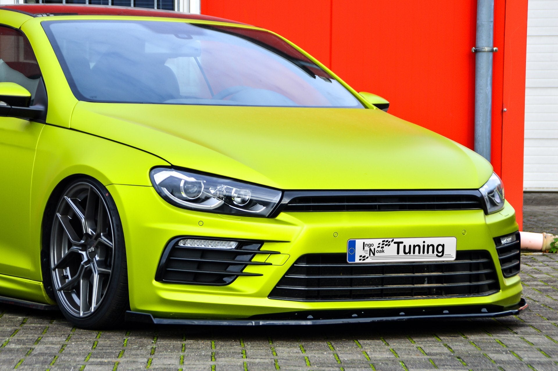 V2 Cup Frontspoilerlippe mit Wing für VW Scirocco R Facelift Carbon Optik