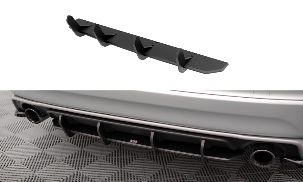 Street Pro Heckschürze Heck Ansatz Diffusor passend für Volvo XC60 R-Design Mk1 FL rot