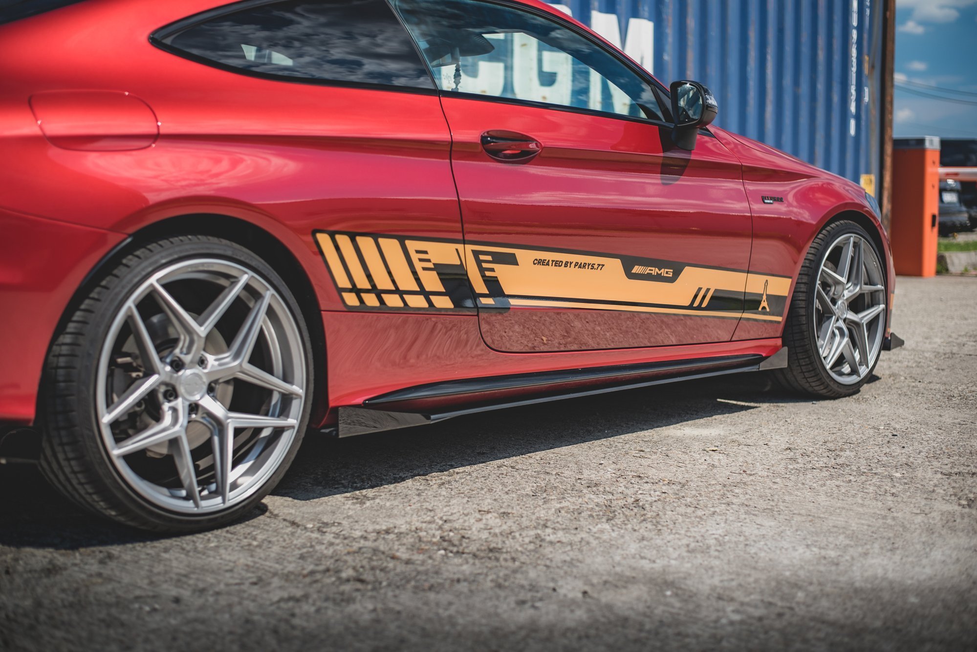 Street Pro Seitenschweller Leisten + Flaps passend für Mercedes-AMG C43 / AMG-Line Coupe C205 schwarz Hochglanz