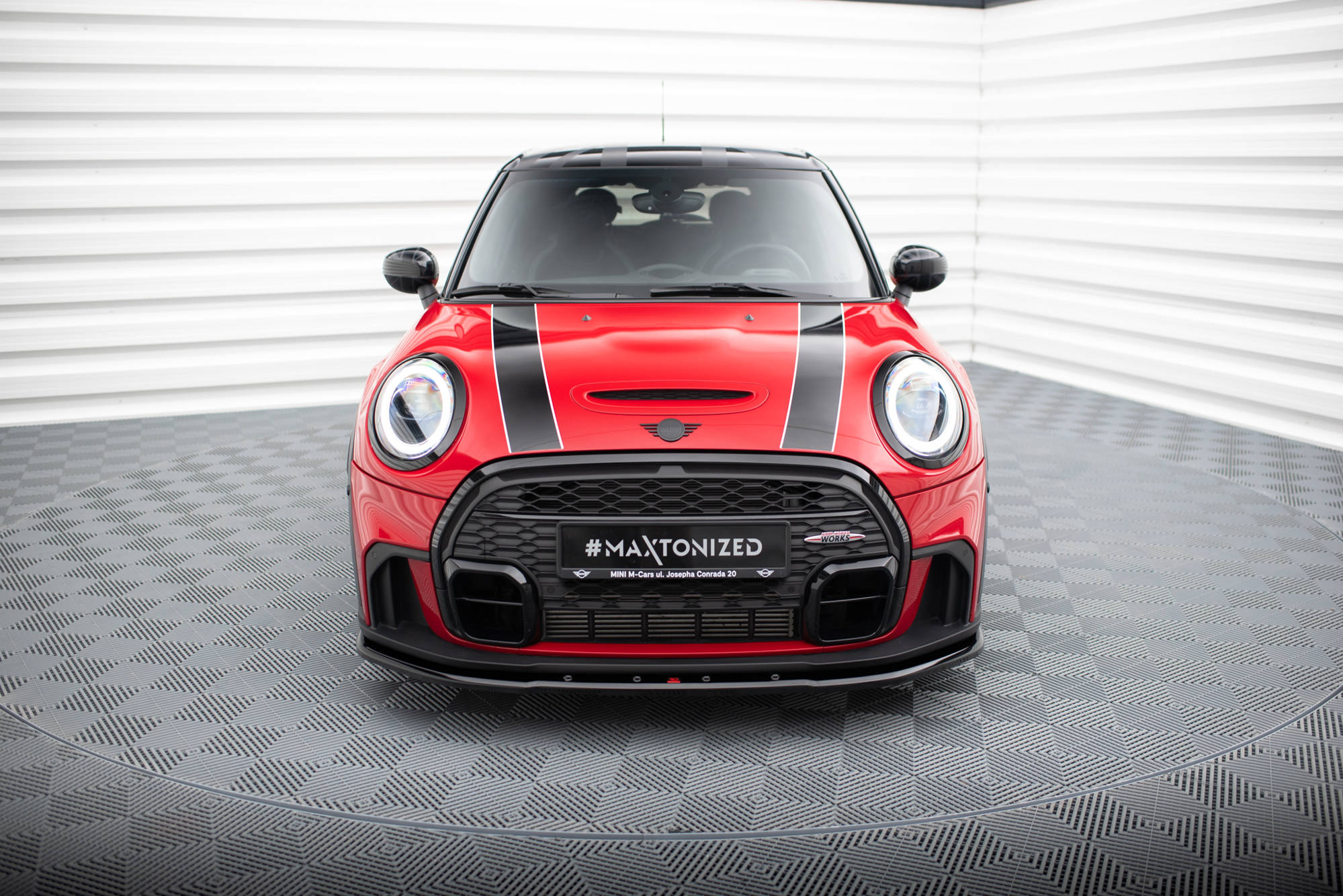 Street+ Spoilerlippe Front Ansatz V.1 passend für Mini Cooper S John Cooper Works F56 FL schwarz Hochglanz