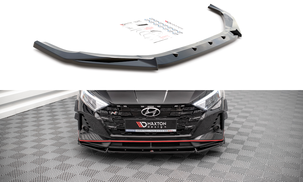 Street+ Spoilerlippe Front Ansatz V.2 passend für Hyundai I20 N Mk3 schwarz Hochglanz