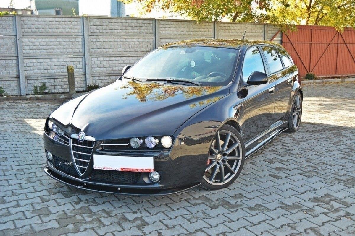 Street+ Spoilerlippe Front Ansatz V.2 passend für Alfa Romeo 159 schwarz Hochglanz
