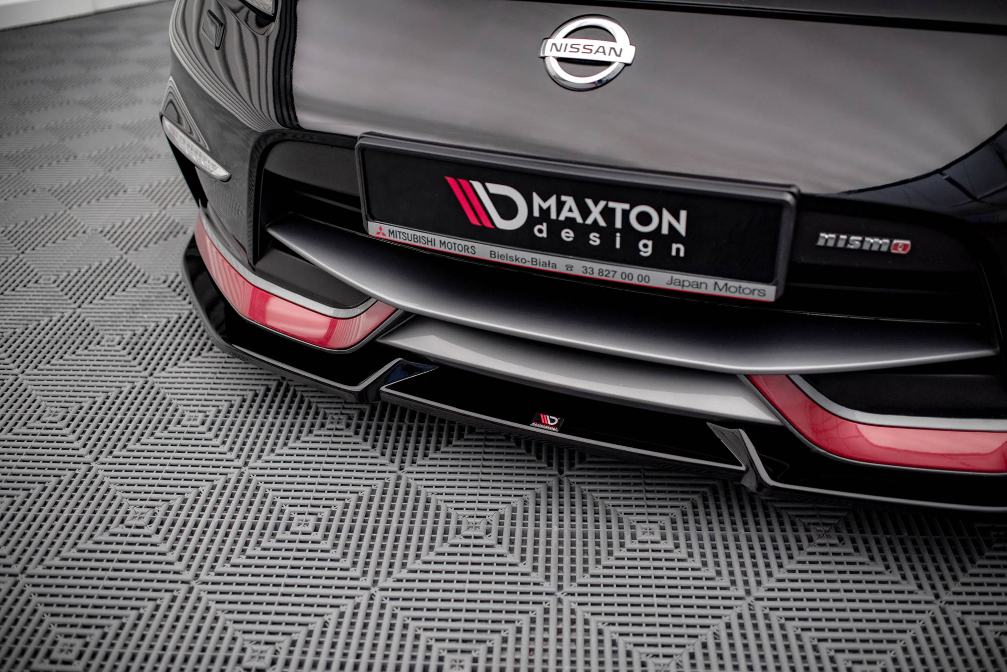 Street+ Spoilerlippe Front Ansatz V.2 passend für Nissan 370Z Nismo FL schwarz Hochglanz