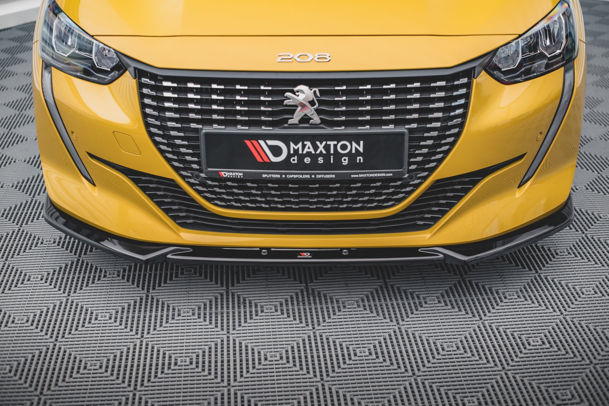Street+ Spoilerlippe Front Ansatz V.2 passend für Peugeot 208 Mk2 schwarz Hochglanz