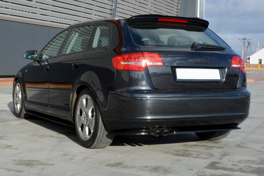 Splitter / Diffusor Heck Ansatz für Audi A3 Sportback 8P / 8P Facelift schwarz Hochglanz