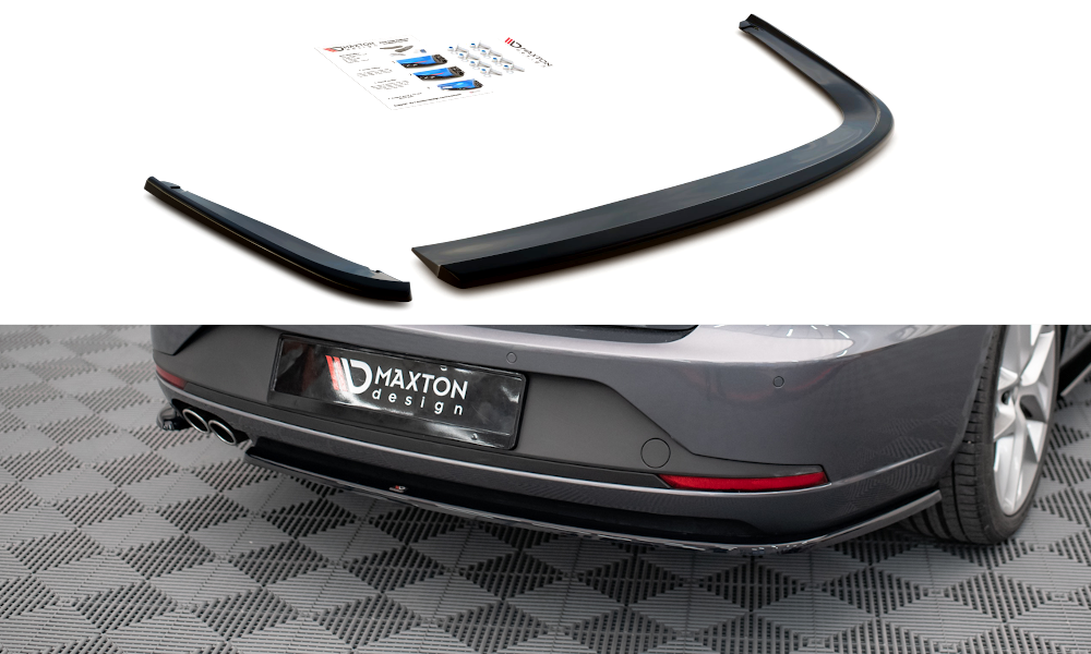 Street+ Heck Ansatz Flaps V.1 passend für Seat Leon FR Sportstourer Mk3 schwarz Hochglanz