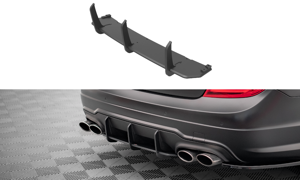 Street Pro Heckschürze Heck Ansatz Diffusor passend für Mercedes C Coupe AMG-Line C204 rot