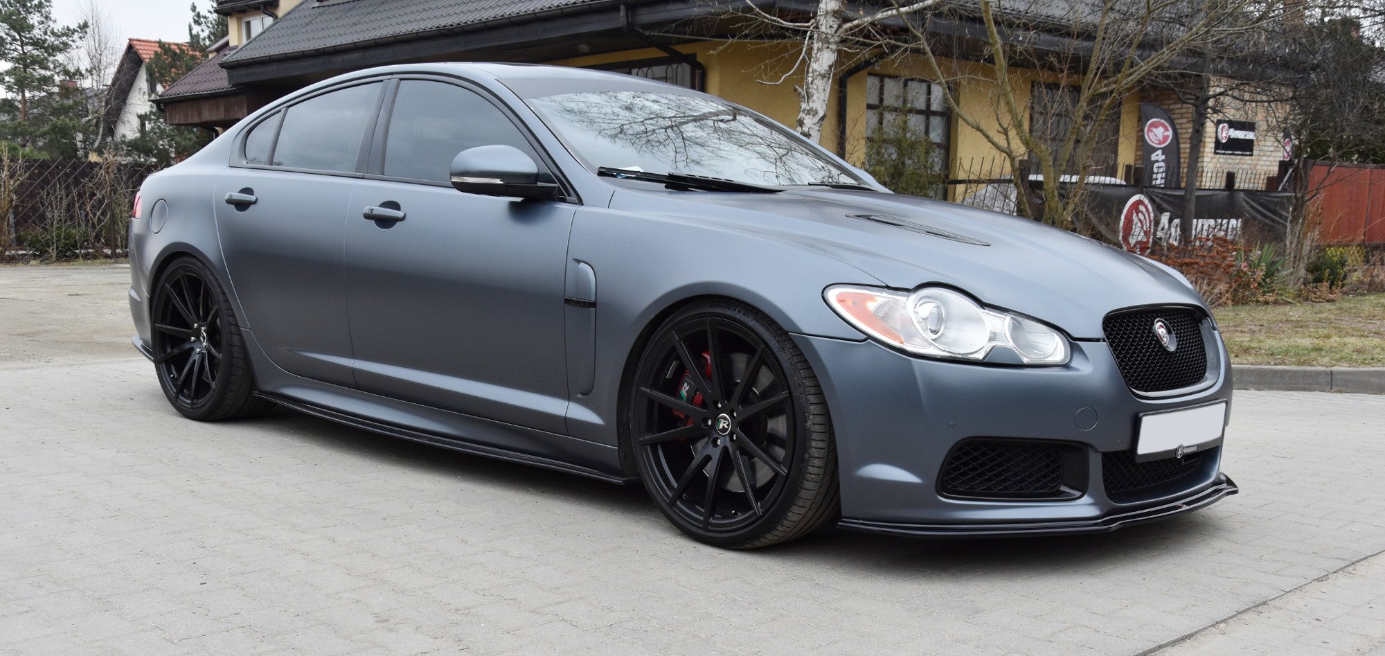 Seitenschweller Ansatz für Jaguar XF- R Mk1 schwarz Hochglanz