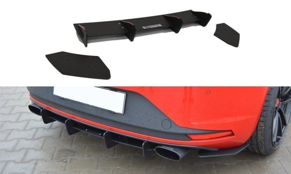 Diffusor für SEAT LEON III CUPRA Diffusor Heck Ansatz für Heckschürze für & Heck Ansatz Flaps