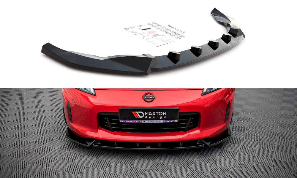 Street+ Spoilerlippe Front Ansatz V.3 passend für Nissan 370Z FL schwarz Hochglanz