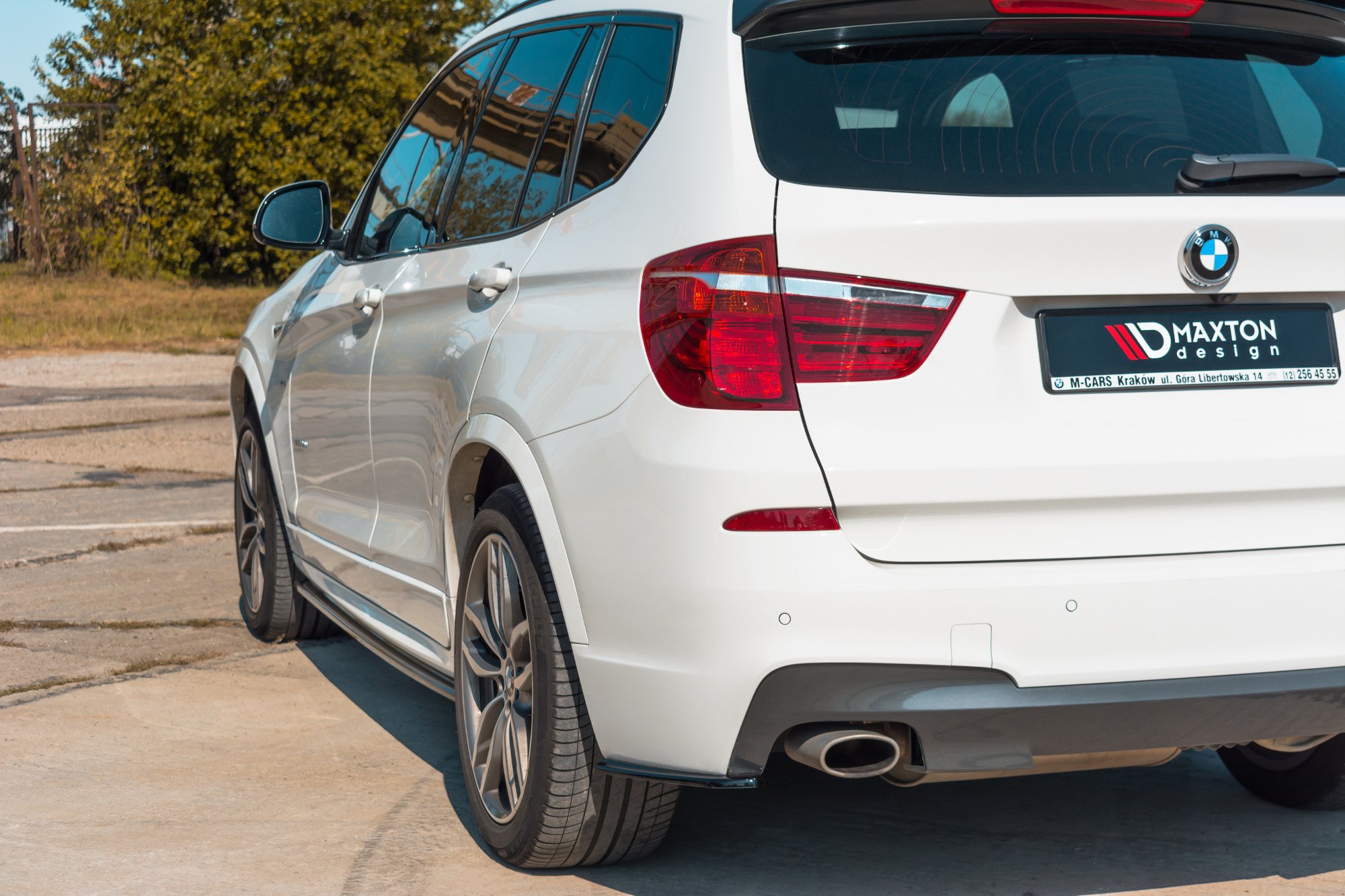 Heck Ansatz Flaps Diffusor für BMW X3 F25 M-Paket Facelift schwarz matt