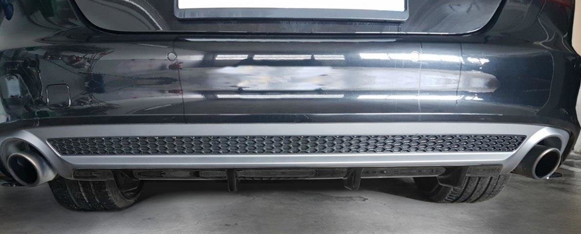 Diffusor Heck Ansatz für Audi A7 S-Line C7 schwarz Hochglanz