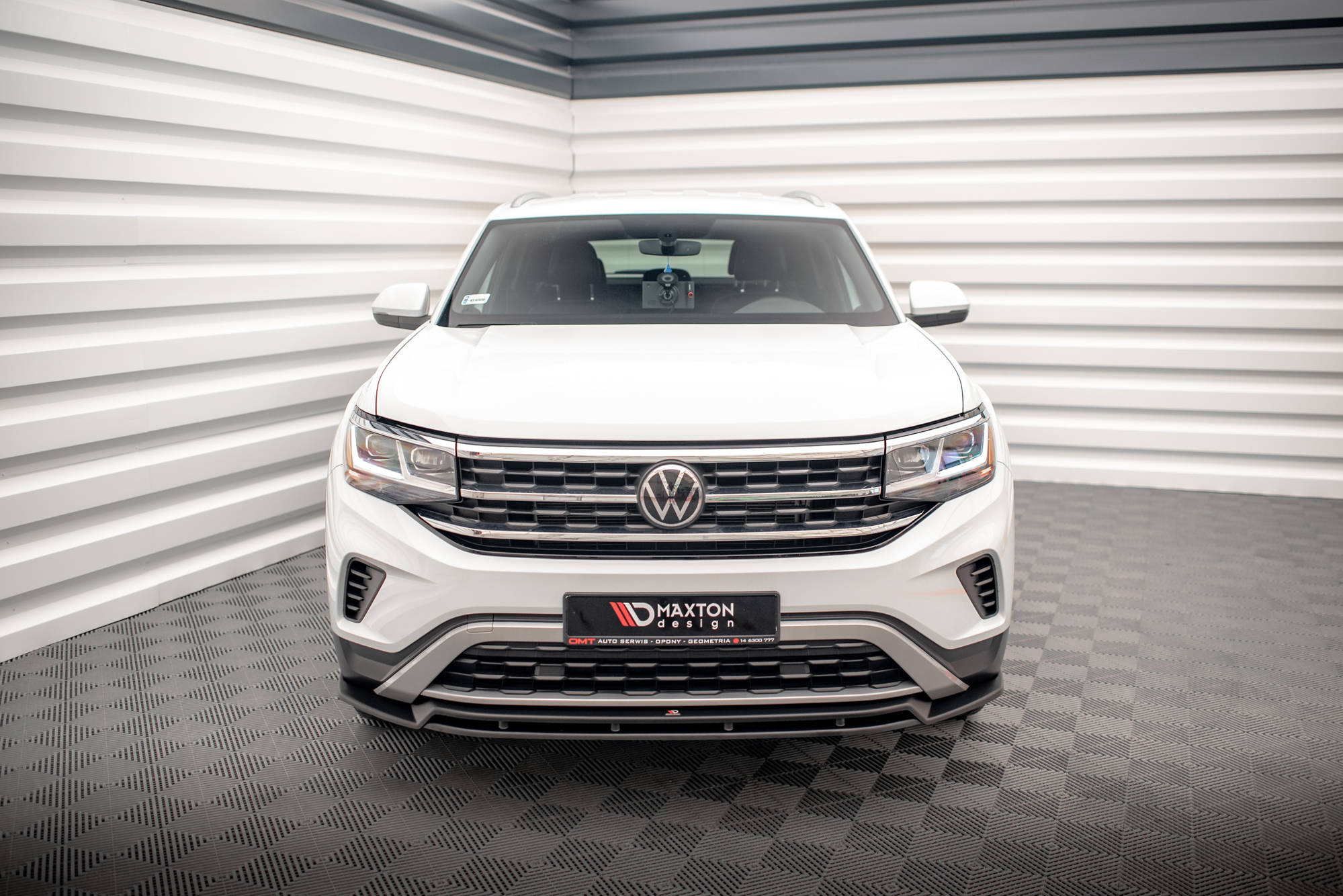 Street+ Spoilerlippe Front Ansatz V.2 passend für VW Atlas Cross Sport schwarz Hochglanz