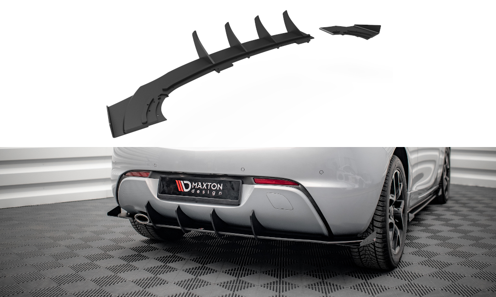 Street Pro Heck Ansatz Diffusor + Flaps passend für Opel Astra GTC OPC-Line J schwarz Hochglanz