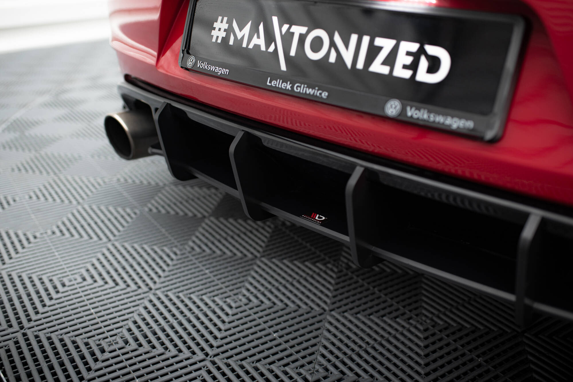 Street Pro Heckschürze Heck Ansatz Diffusor V.2 passend für VW Golf GTI Mk6 schwarz-rot