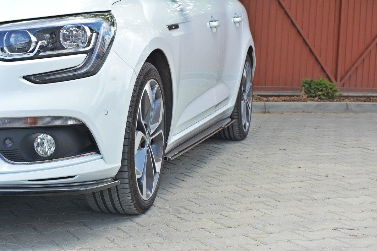 Seitenschweller Ansatz für Renault Megane Hatchback Mk4 schwarz Hochglanz
