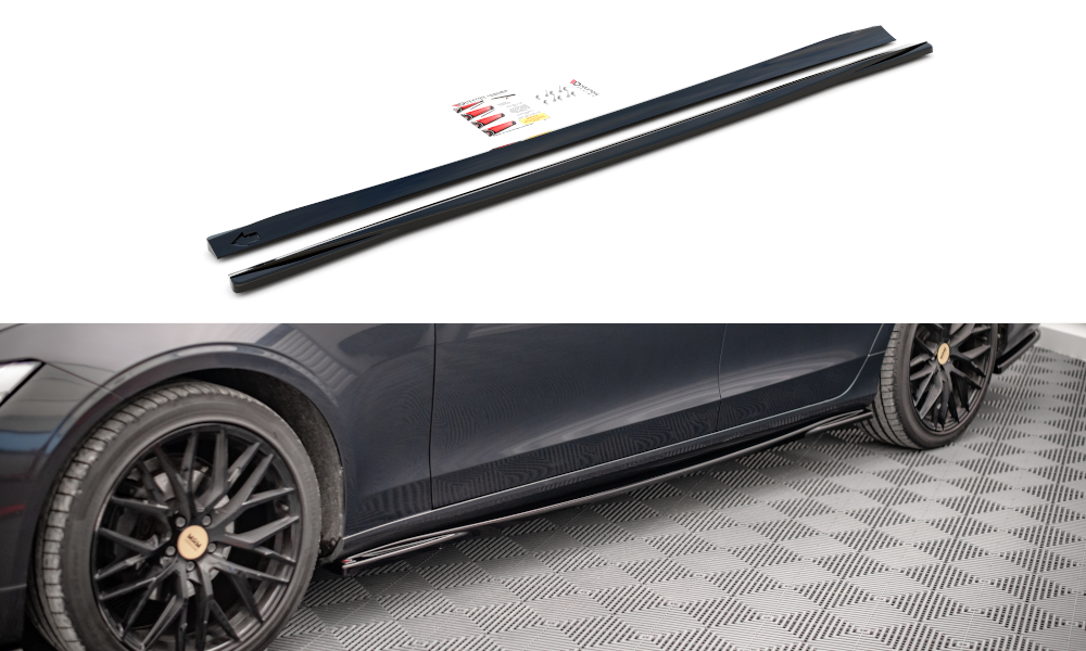 Street+ Seitenschweller Leisten passend für Volvo V90 Mk2 schwarz Hochglanz
