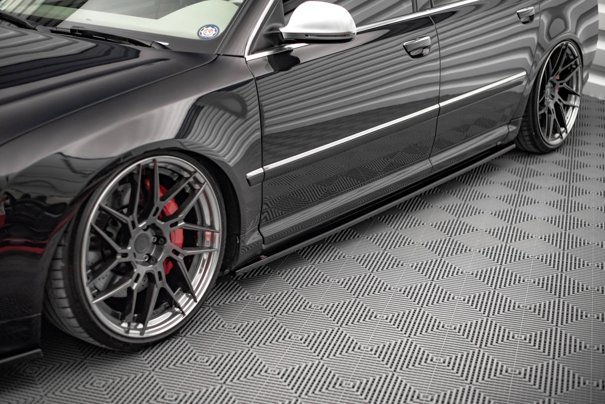 Street+ Seitenschweller Leisten passend für Audi S8 D3 schwarz Hochglanz