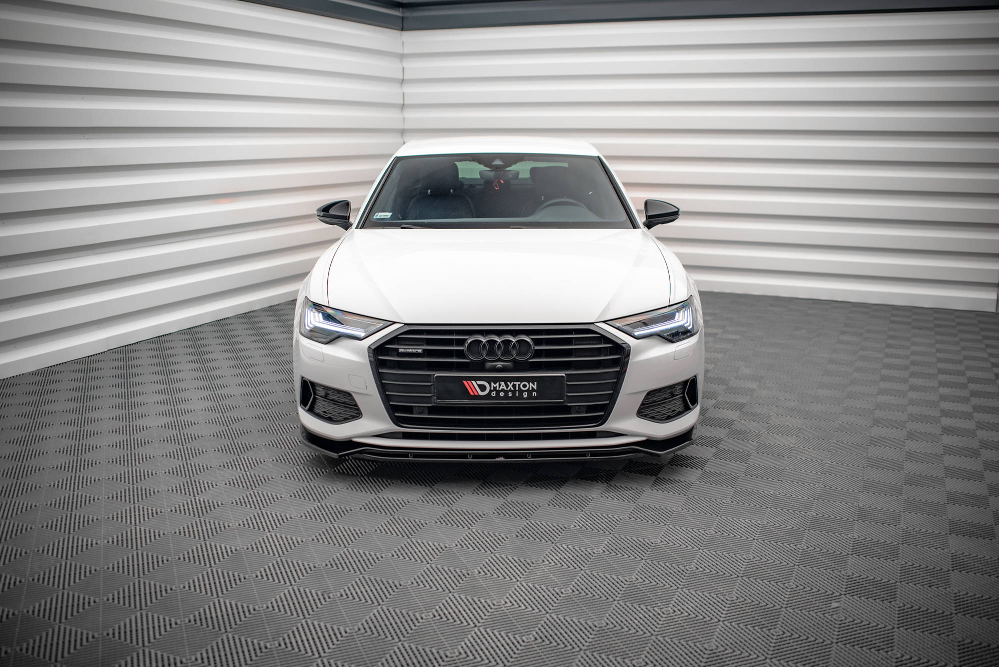 Street+ Spoilerlippe Front Ansatz V.3 passend für Audi A6 C8 schwarz Hochglanz