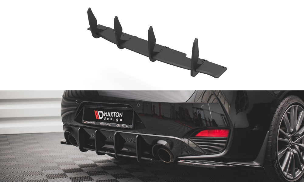Heckansatz Diffusor passend für Infiniti Q60 S Mk2 schwarz-rot