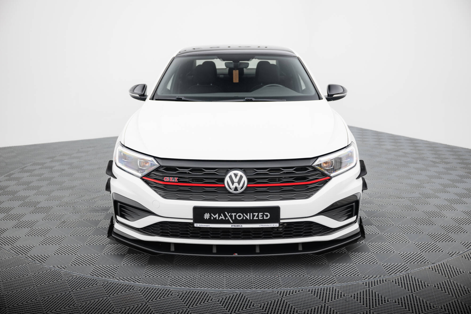 Street Pro Spoilerlippe Front Ansatz passend für VW Jetta GLI Mk7 rot+ Hochglanz Flaps