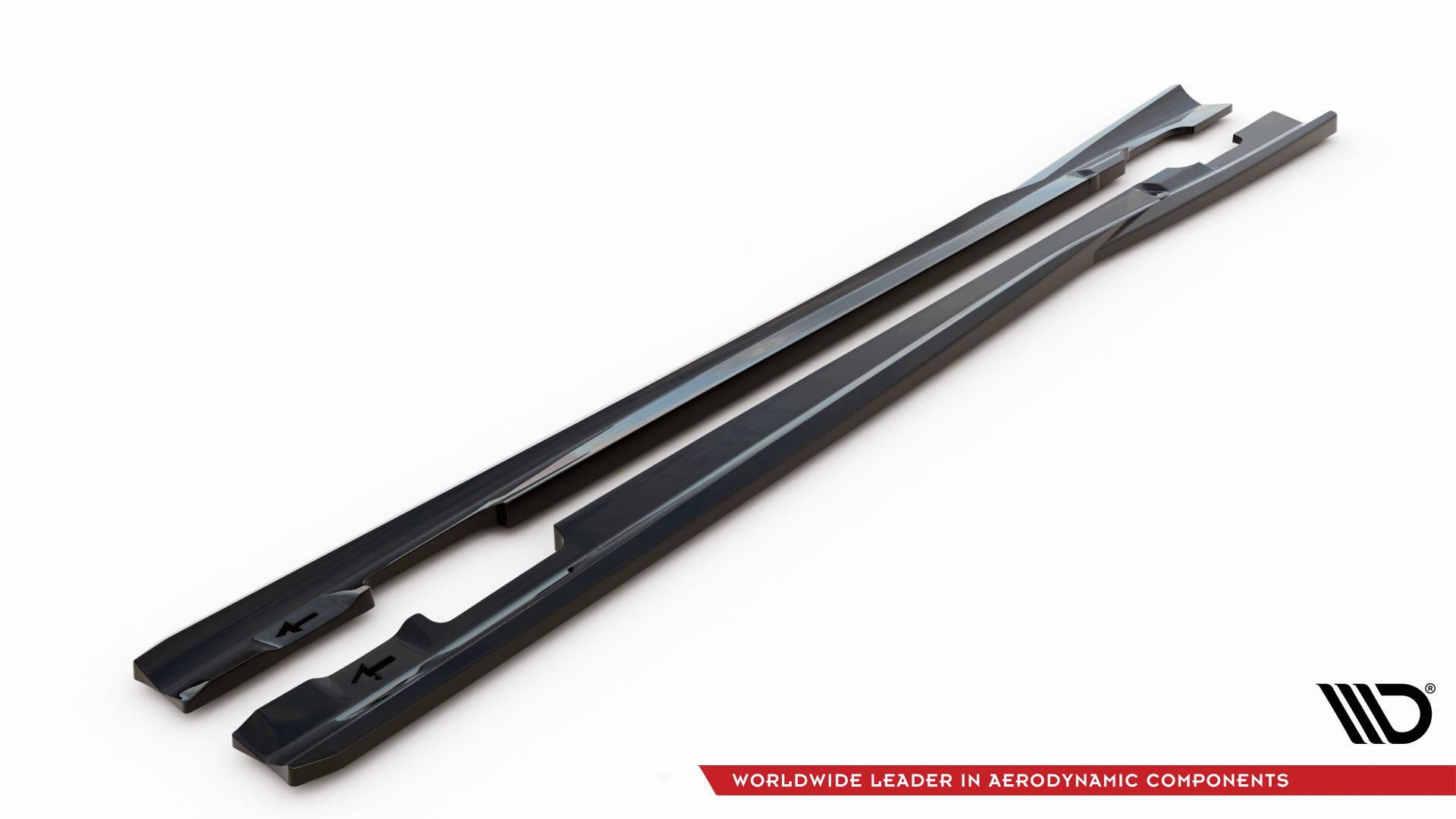 Street+ Seitenschweller Leisten passend für Mercedes C Coupe / Limousine / Kombi AMG-Line C204 / W204 FL / S204 FL schwarz Hochglanz