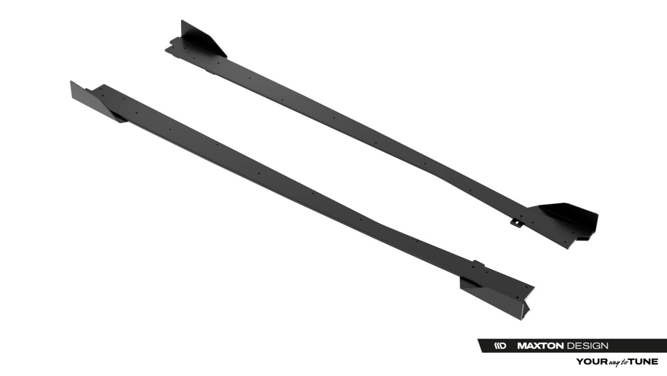 Seitenschweller Ansatz + Flaps passend für Jaguar F-Type X152 Facelift 2 schwarz Hochglanz