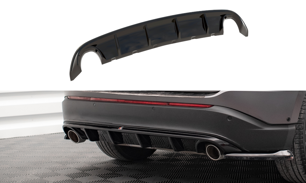 Street+ Heck Ansatz Diffusor passend für Ford Edge Mk2 schwarz Hochglanz