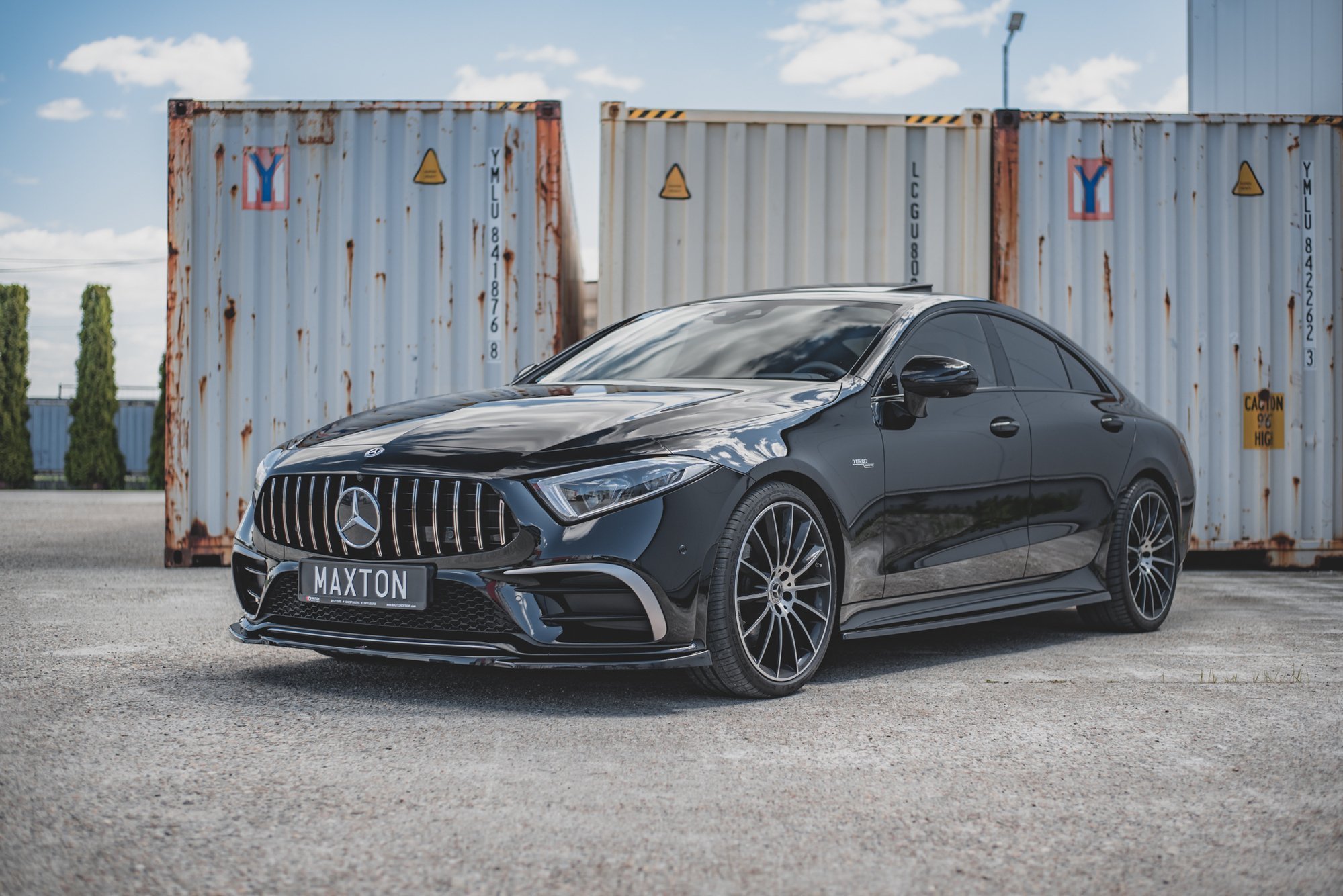 Seitenschweller Ansatz für Mercedes-AMG CLS 53 C257 schwarz Hochglanz