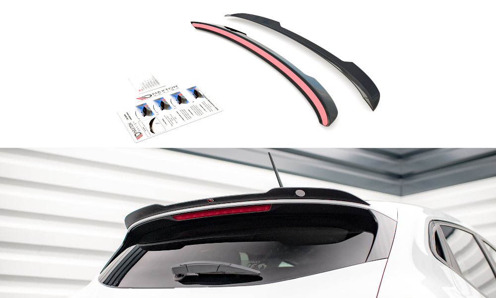 Heck Spoiler Aufsatz Abrisskante passend für Renault Clio Mk5 schwarz Hochglanz
