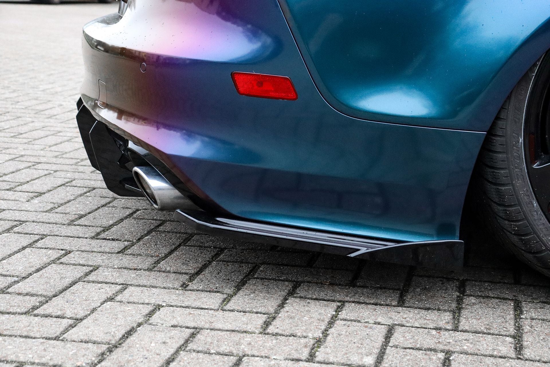 Heckansatz Seitenteile mit Wings für Audi A7 mit S-Line + S7 C7 4G Schwarz Glanz