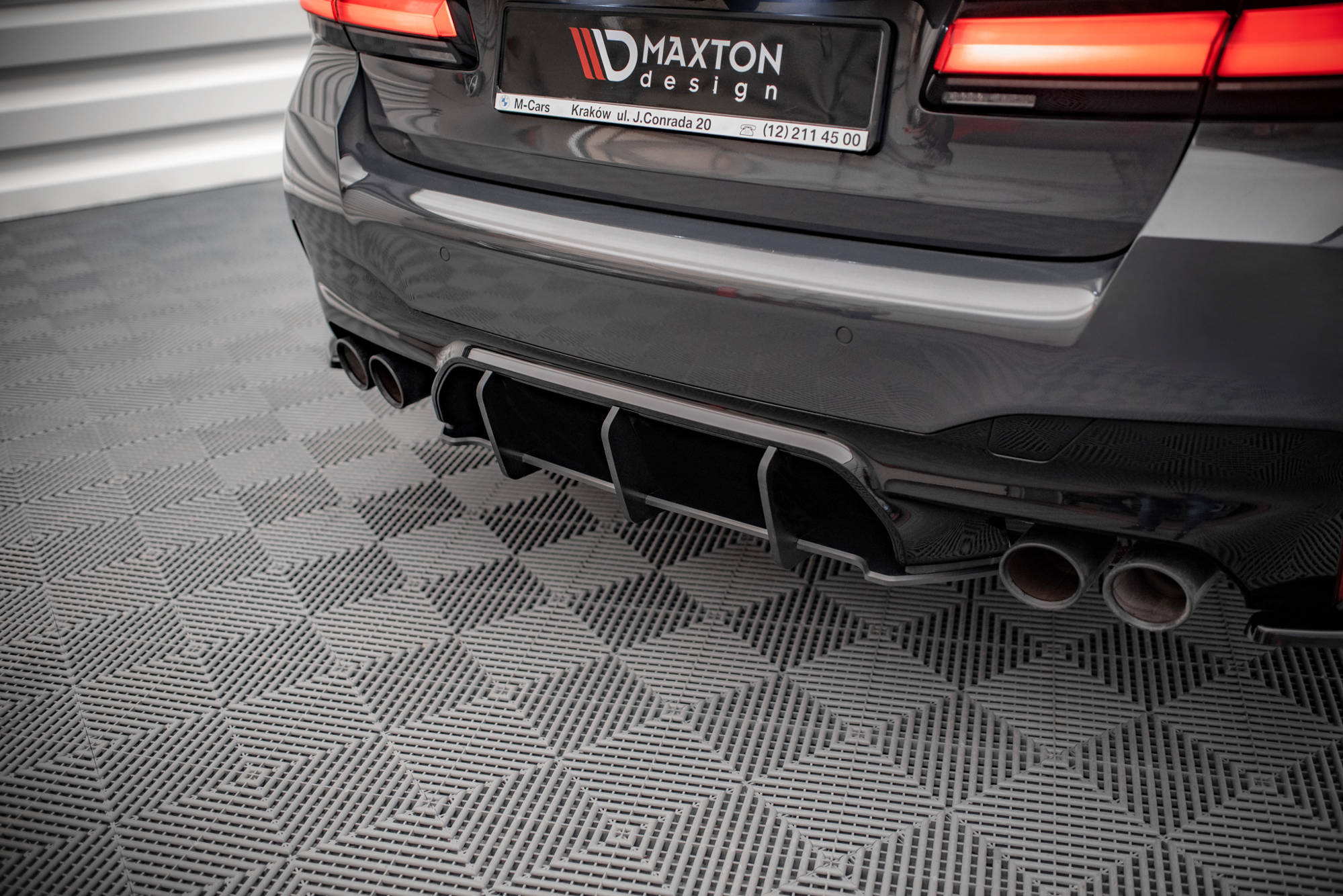 Street Pro Heckschürze Heck Ansatz Diffusor passend für BMW M5 F90 FL rot