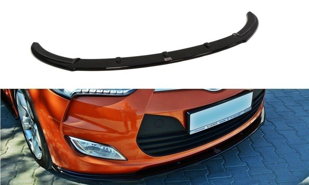 Street+ Spoilerlippe Front Ansatz passend für Hyundai Veloster schwarz Hochglanz