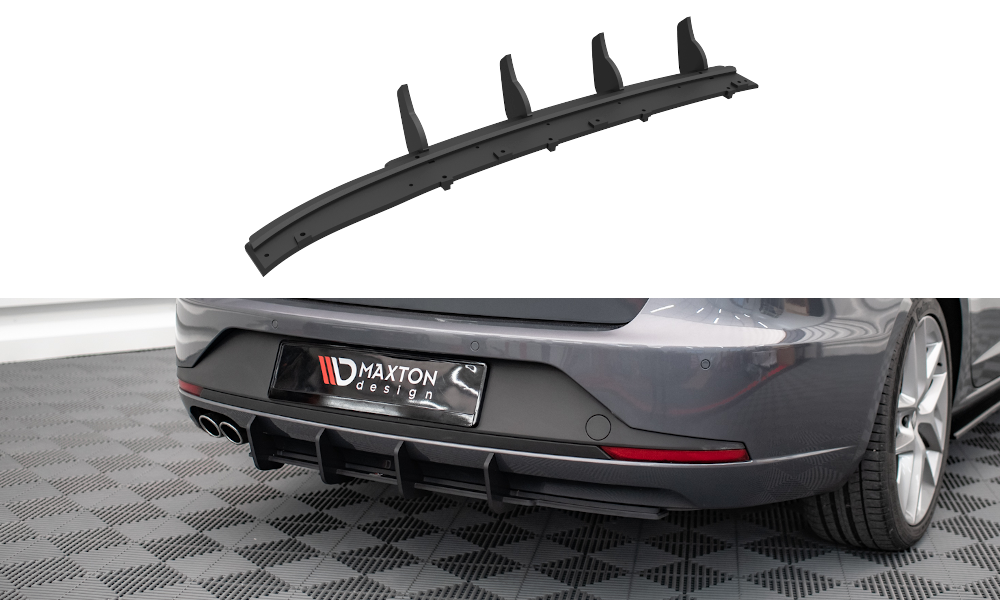 Street Pro Heckschürze Heck Ansatz Diffusor passend für Seat Leon FR Sportstourer Mk3 rot