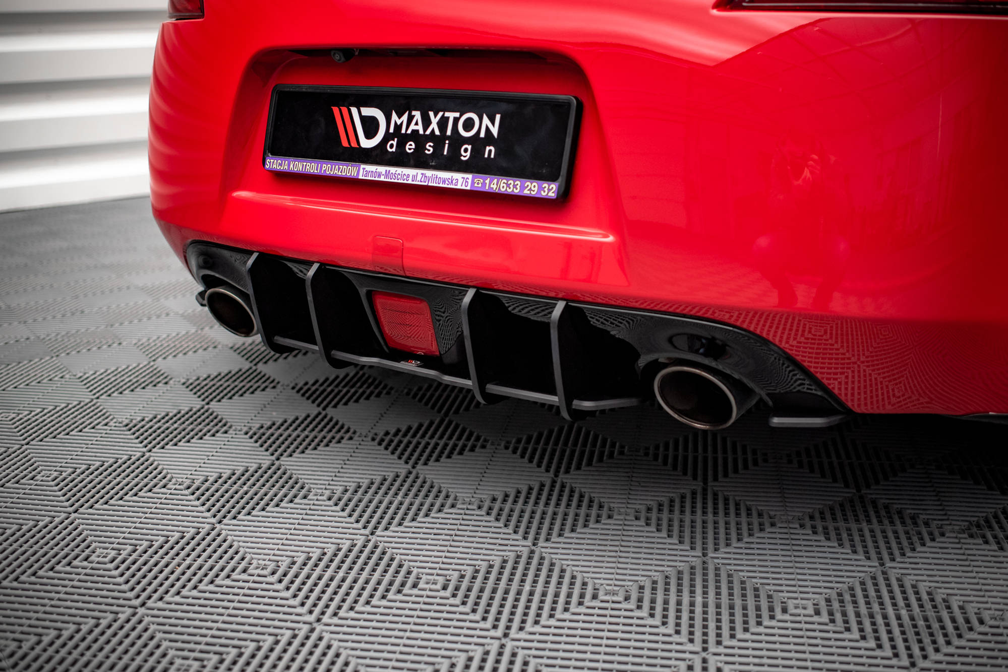 Street Pro Heckschürze Heck Ansatz Diffusor passend für Nissan 370Z FL rot