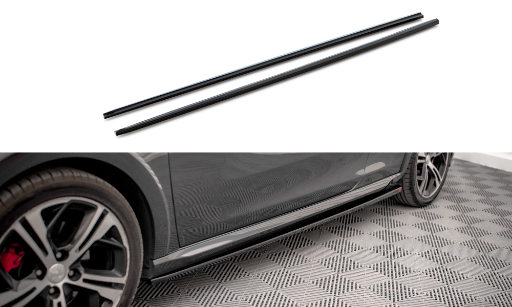 Street+ Seitenschweller Leisten passend für Peugeot 208 GTi Mk1 schwarz Hochglanz