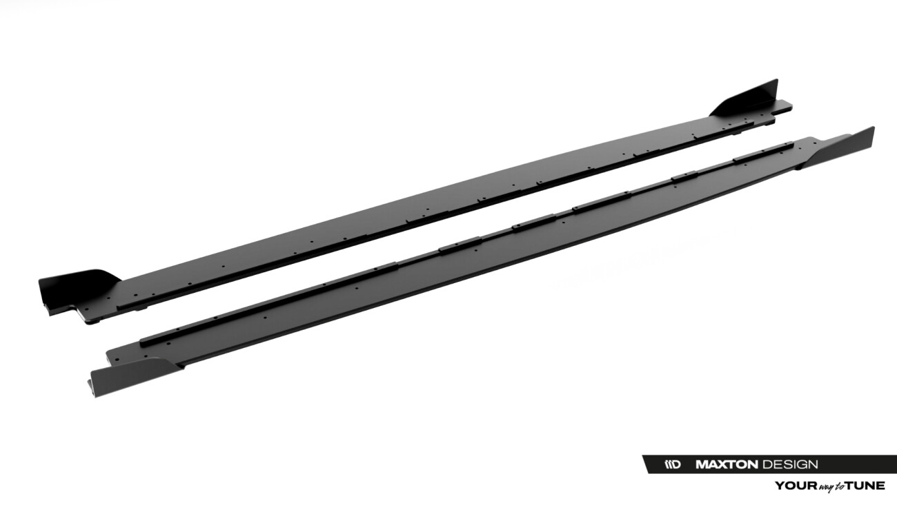 Street Pro Seitenschweller passend für Cupra Leon ST / Hatchback Mk1 Facelift schwarz matt + Hochglanz Flaps