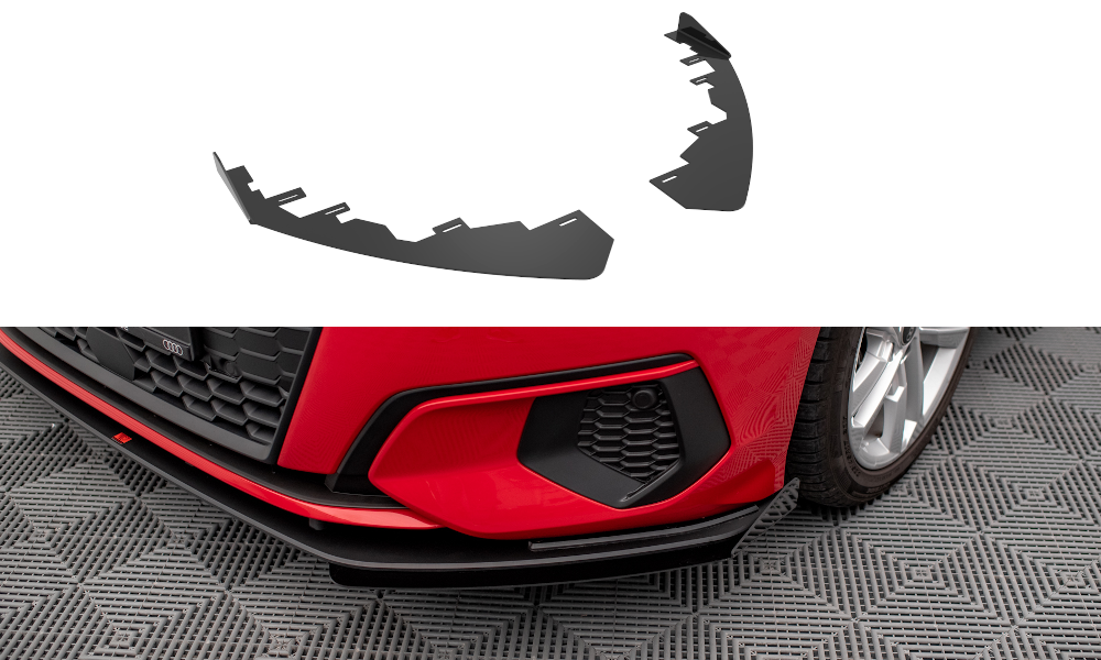 Front Stoßstange Flaps passend für Audi A3 8Y schwarz Hochglanz