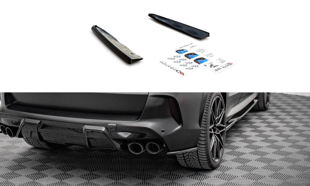 Street+ Heck Ansatz Flaps passend für BMW X5M F95 / F95 FL schwarz Hochglanz