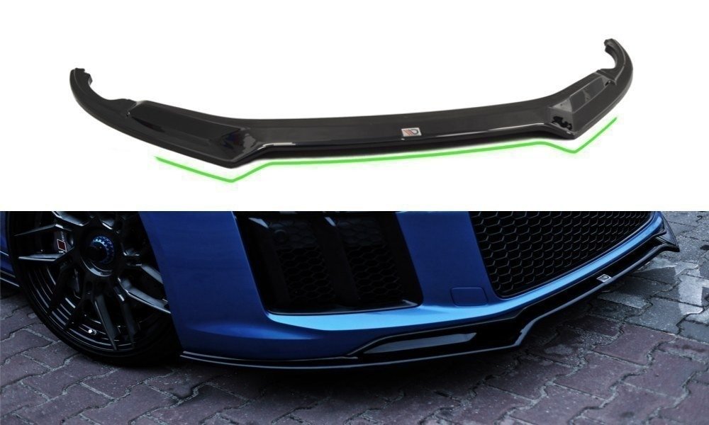 Street+ Spoilerlippe Front Ansatz V.2 passend für Audi R8 Mk.2 schwarz Hochglanz