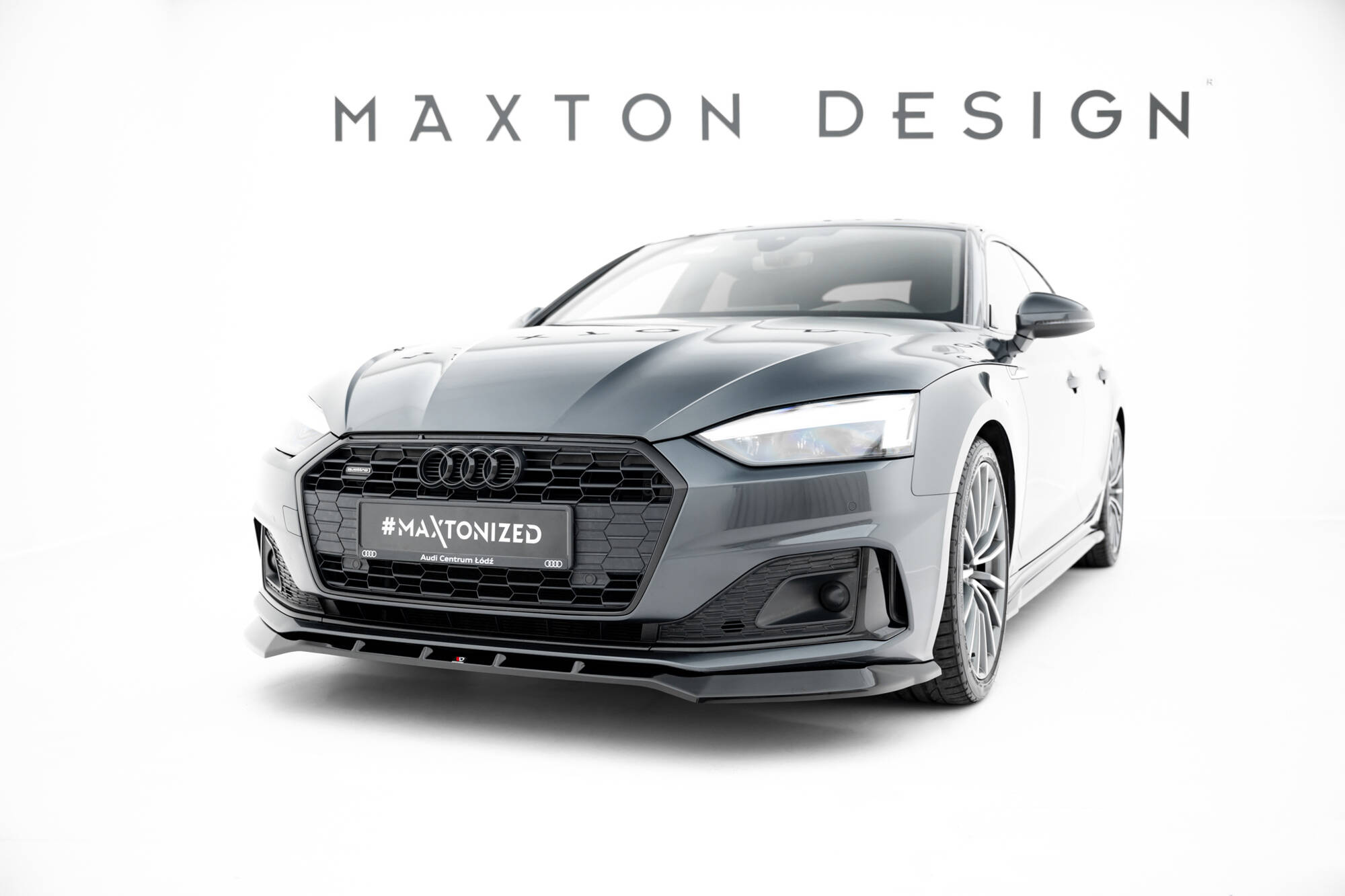 Street+ Spoilerlippe Front Ansatz V.2 passend für Audi A5 F5 FL schwarz Hochglanz